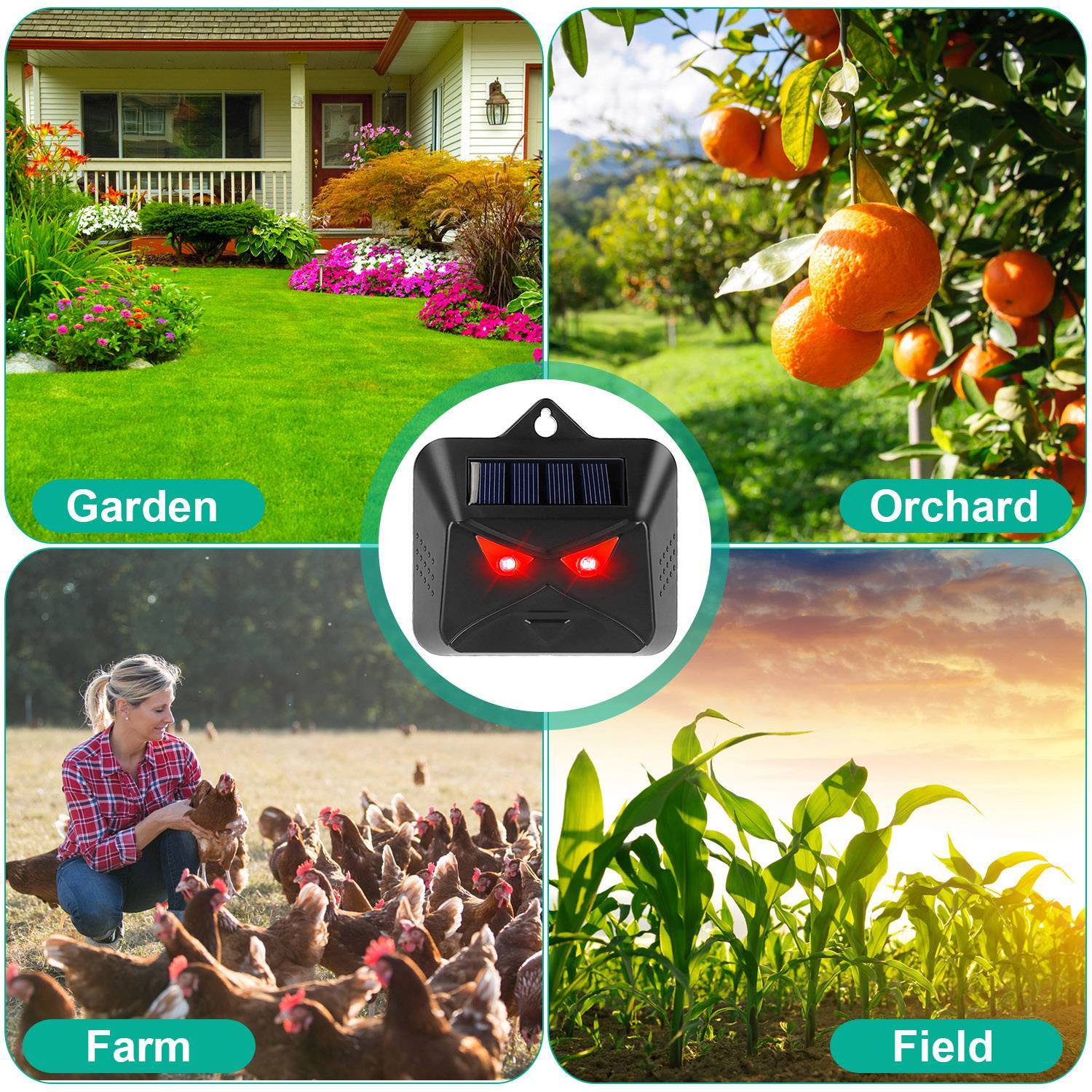 4Pcs Solar Animal Control Light Coyote Deterrent Deer Bird Repeller Lamp Animal Repellent For Garden Farm