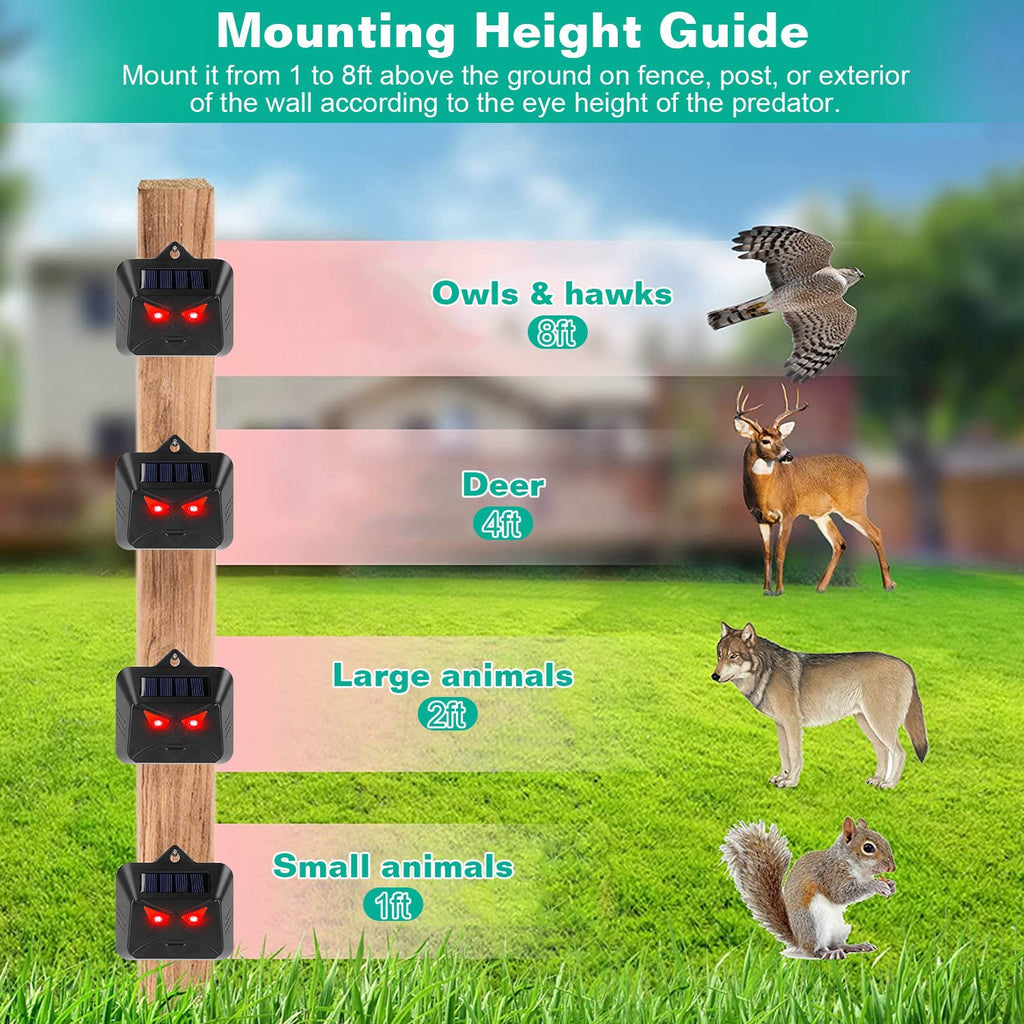 4Pcs Solar Animal Control Light Coyote Deterrent Deer Bird Repeller Lamp Animal Repellent For Garden Farm