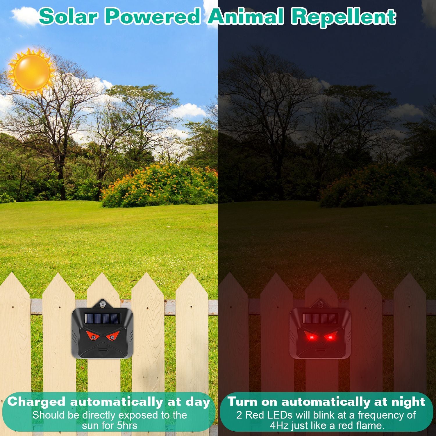 4Pcs Solar Animal Control Light Coyote Deterrent Deer Bird Repeller Lamp Animal Repellent For Garden Farm